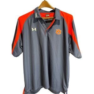 Under Armour Auburn Tigers Polo Shirt Navy Orange Mens XL "Tigers" Logo